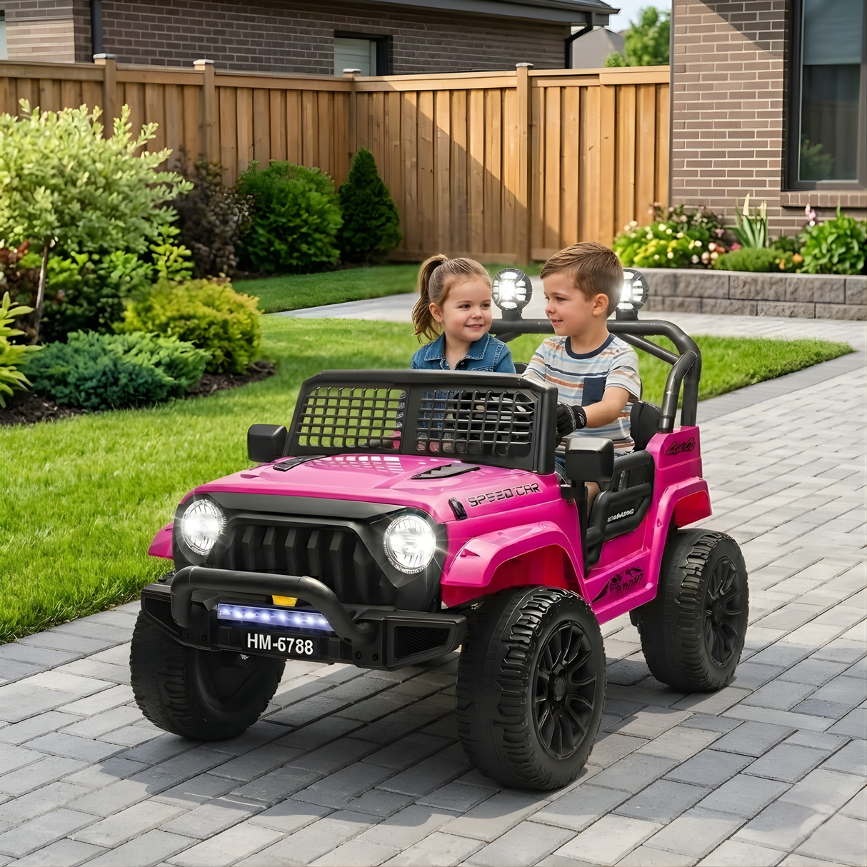 24V X-Racer Edition 2-Seater Upgraded 4x4 AWD Ride-On Truck W/ Rubber Wheels, Music Player & RC