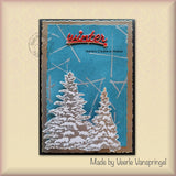 Nellie's Choice Clear Stamp Christmas Silhouette - Snowy Pine Trees