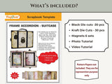 CrafTreat Scrapbook Blanks - Frame Accordion Suitcase - Black & Kraft Color