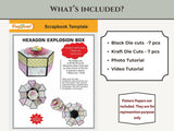 CrafTreat Scrapbook Blanks - Hexagon Explosion Box - Black & Kraft Color