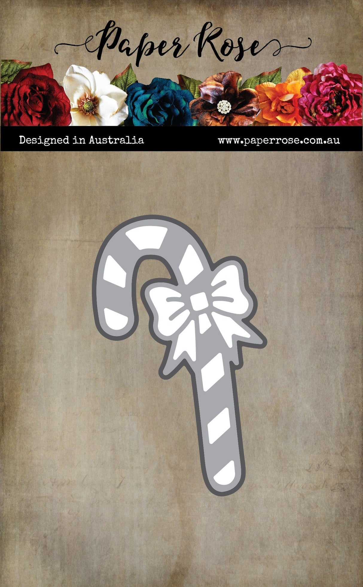 Candy Cane with Bow Large Metal Cutting Die 32487