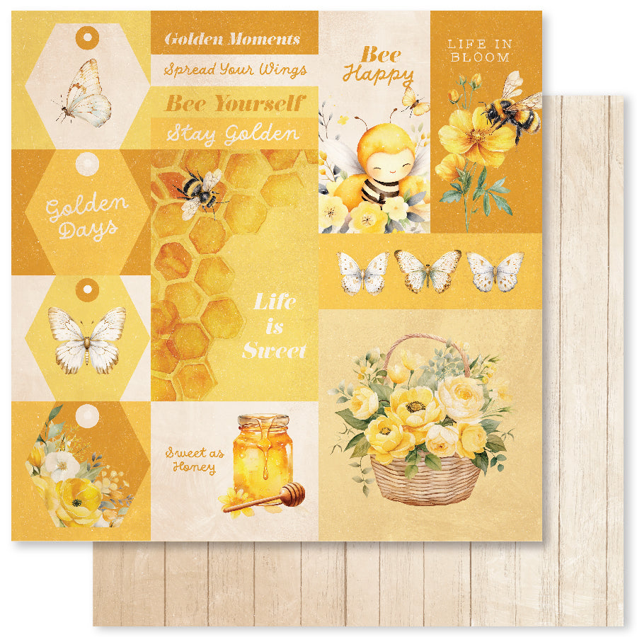 Bees & Butterflies Basics A 12 x 12 Paper (12 pc Bulk Pack) 33564