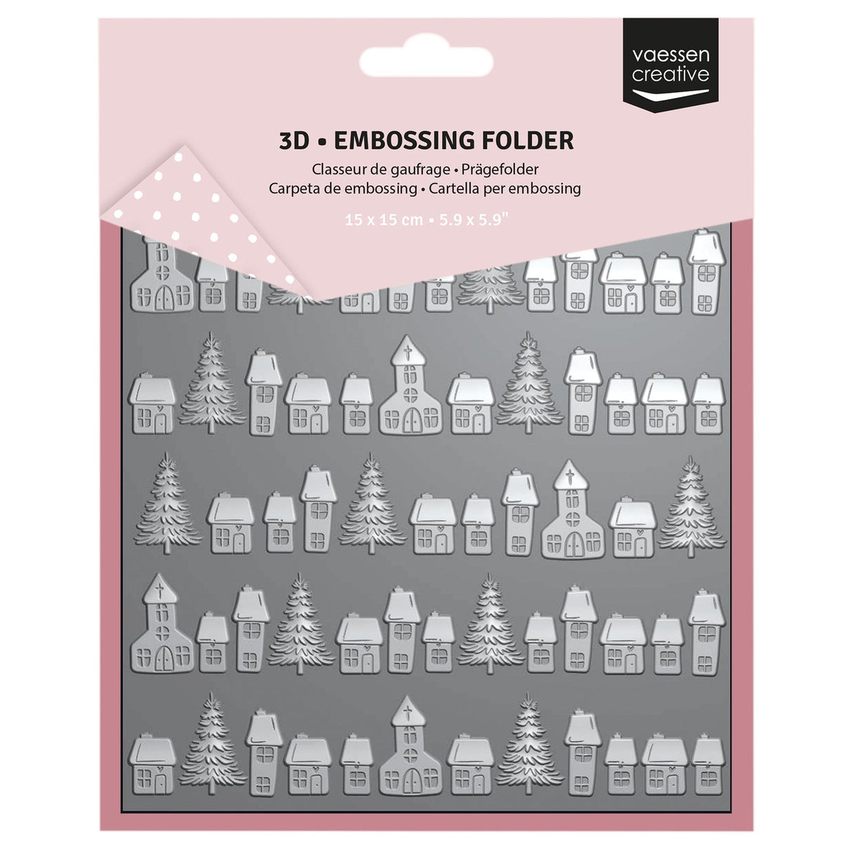 Vaessen Creative • 3D Embossing Folder Christmas Village 15x15cm