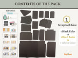 CrafTreat Scrapbook Blank Precut Album Base - Gate Fold Folio - White