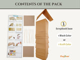 CrafTreat Scrapbook Blanks - Piano Hinge Book - Black Color
