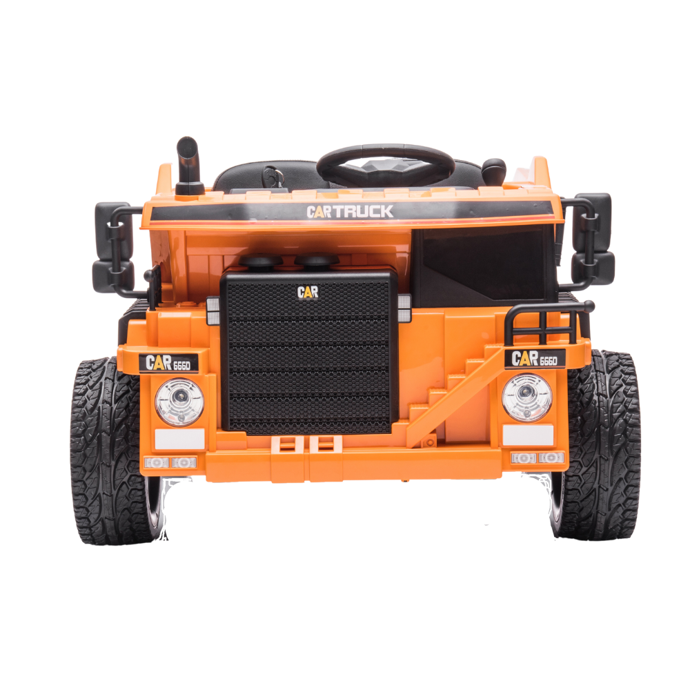 Kids Construction Dump Truck: 12V 2-Seater Ride-On Truck with Fun Automatic Dumping Gear