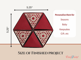 CrafTreat Scrapbook Hexagon Roll up - Metallic Red & Green
