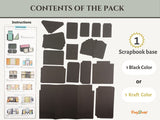 CrafTreat Scrapbook Blanks - Gate Fold Folio - Black Color