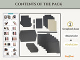 CrafTreat Picnic Basket Mini Album DIY Scrapbook Blank - Black