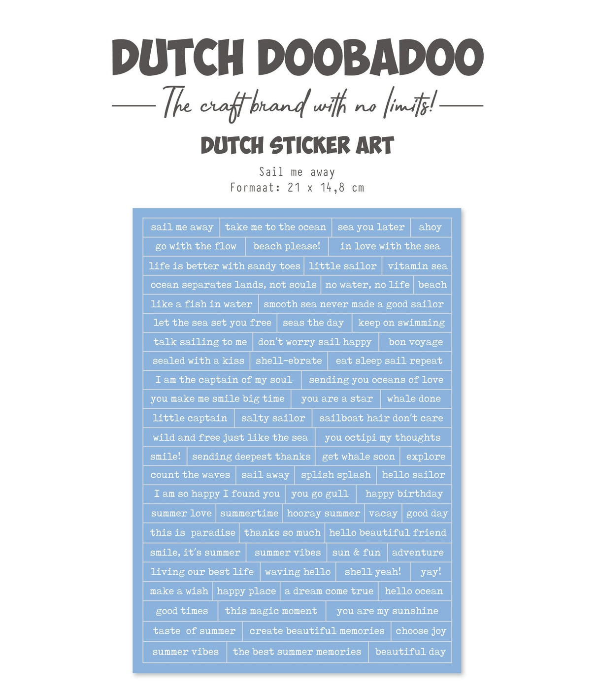 Dutch Doobadoo DDBD Dutch Sticker A5 Sail Me Away sheet featuring nautical-themed designs for creative projects.