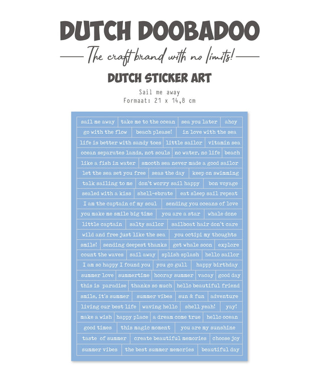 Dutch Doobadoo DDBD Dutch Sticker A5 Sail Me Away sheet featuring nautical-themed designs for creative projects.