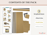 Craftreat Scrapbook Blank Quick Folio - Flip Flair Folio - Black, Kraft and White