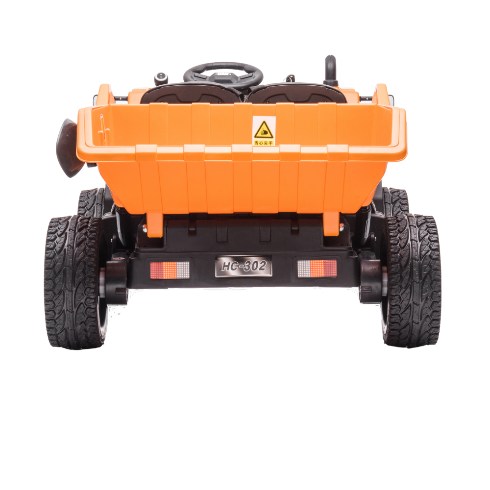 Kids Construction Dump Truck: 12V 2-Seater Ride-On Truck with Fun Automatic Dumping Gear
