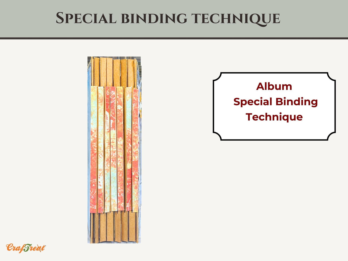 CrafTreat Scrapbook Blanks - Accordion Hinge Book DIY - Kraft