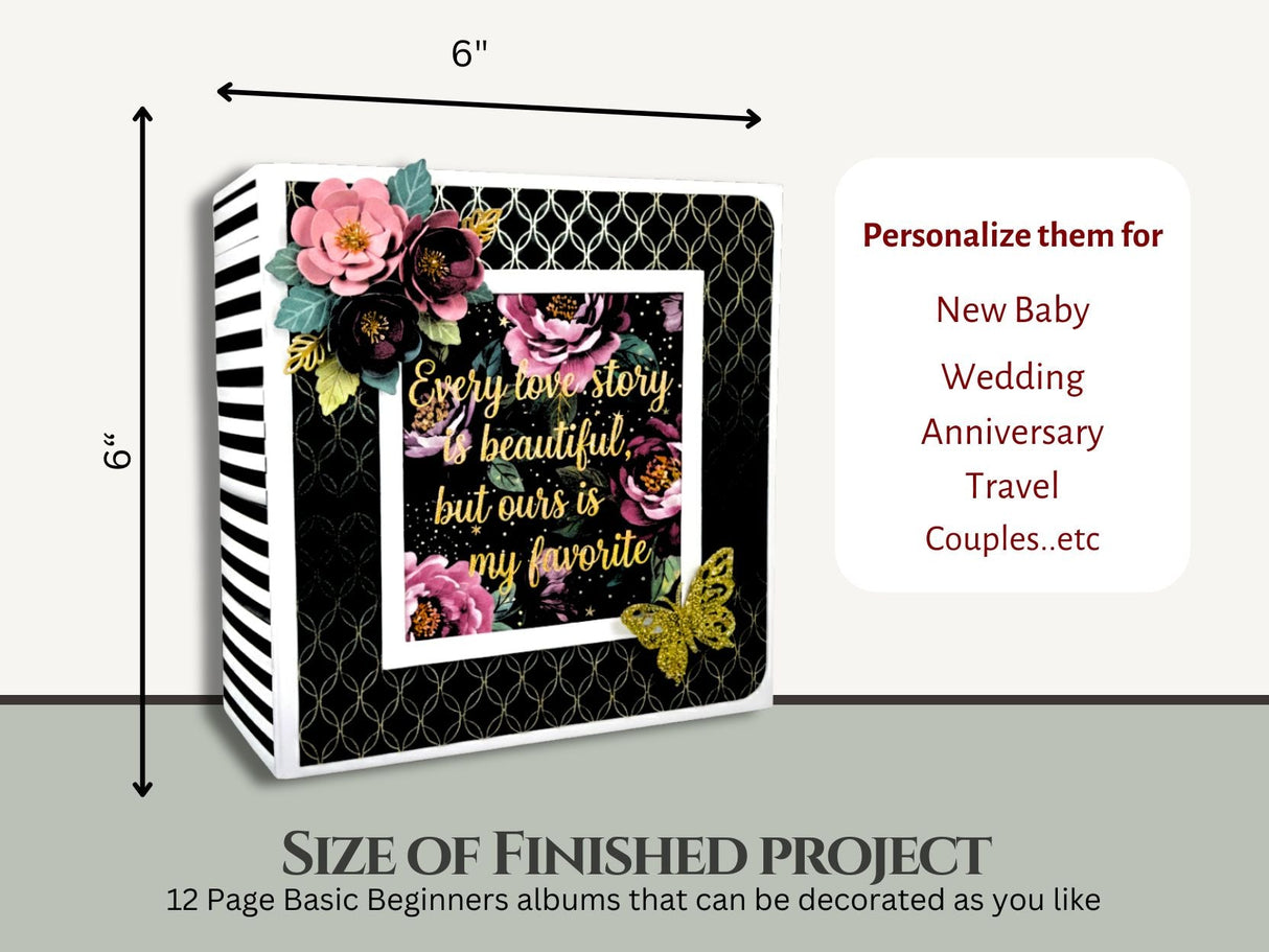 CrafTreat Scrapbook Blank Precut Album Base - Basic 6x6 - White and Ivory
