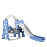 Kids Indoor & Outdoor Luxury 5-In-1 Crown Playset: Slide, Swing & Basketball Playset