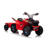 Toddlers 6V 6-Wheel Fun on Wheels ATV with Trailer, Bluetooth Music Player & Megaphone