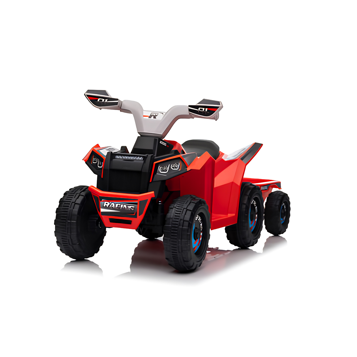 Toddlers 6V 6-Wheel Fun on Wheels ATV with Trailer, Bluetooth Music Player & Megaphone