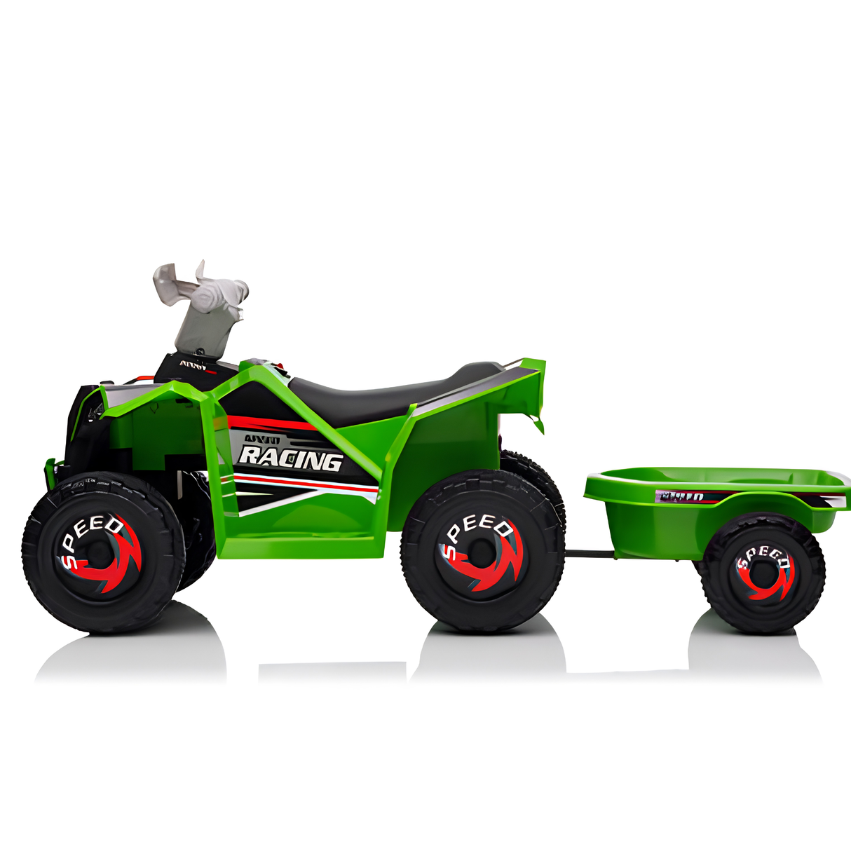 Toddlers 6V 6-Wheel Fun on Wheels ATV with Trailer, Bluetooth Music Player & Megaphone