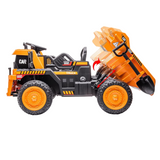 Kids Construction Dump Truck: 12V 2-Seater Ride-On Truck with Fun Automatic Dumping Gear