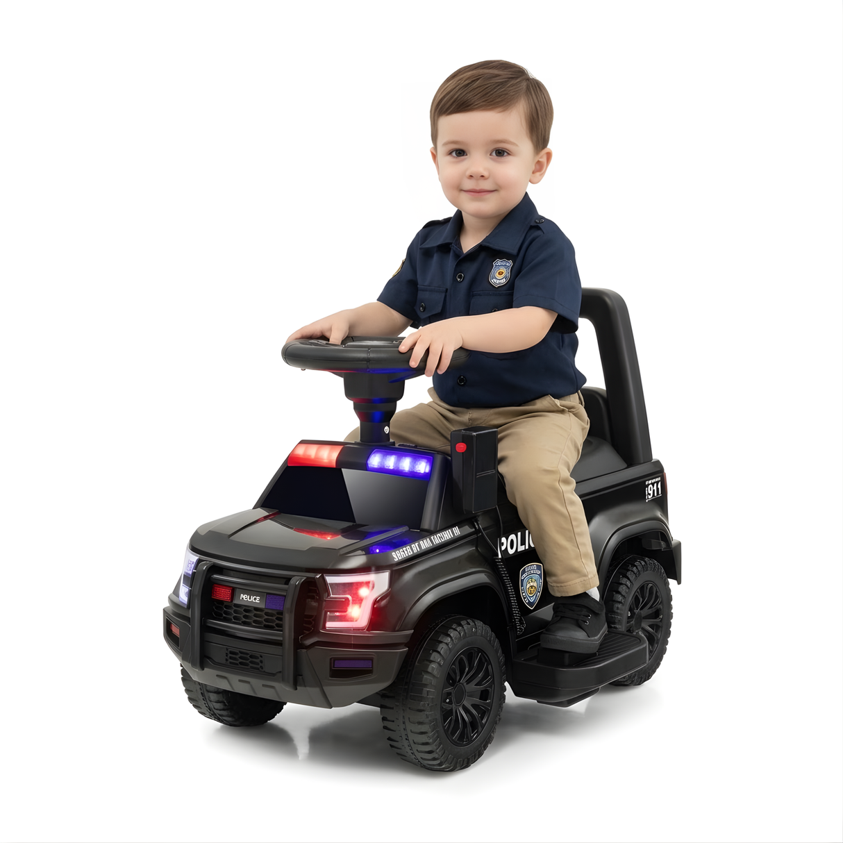 6V 3-In-1 Police Edition Ride-On Truck W/ Siren, Lights & Music Player