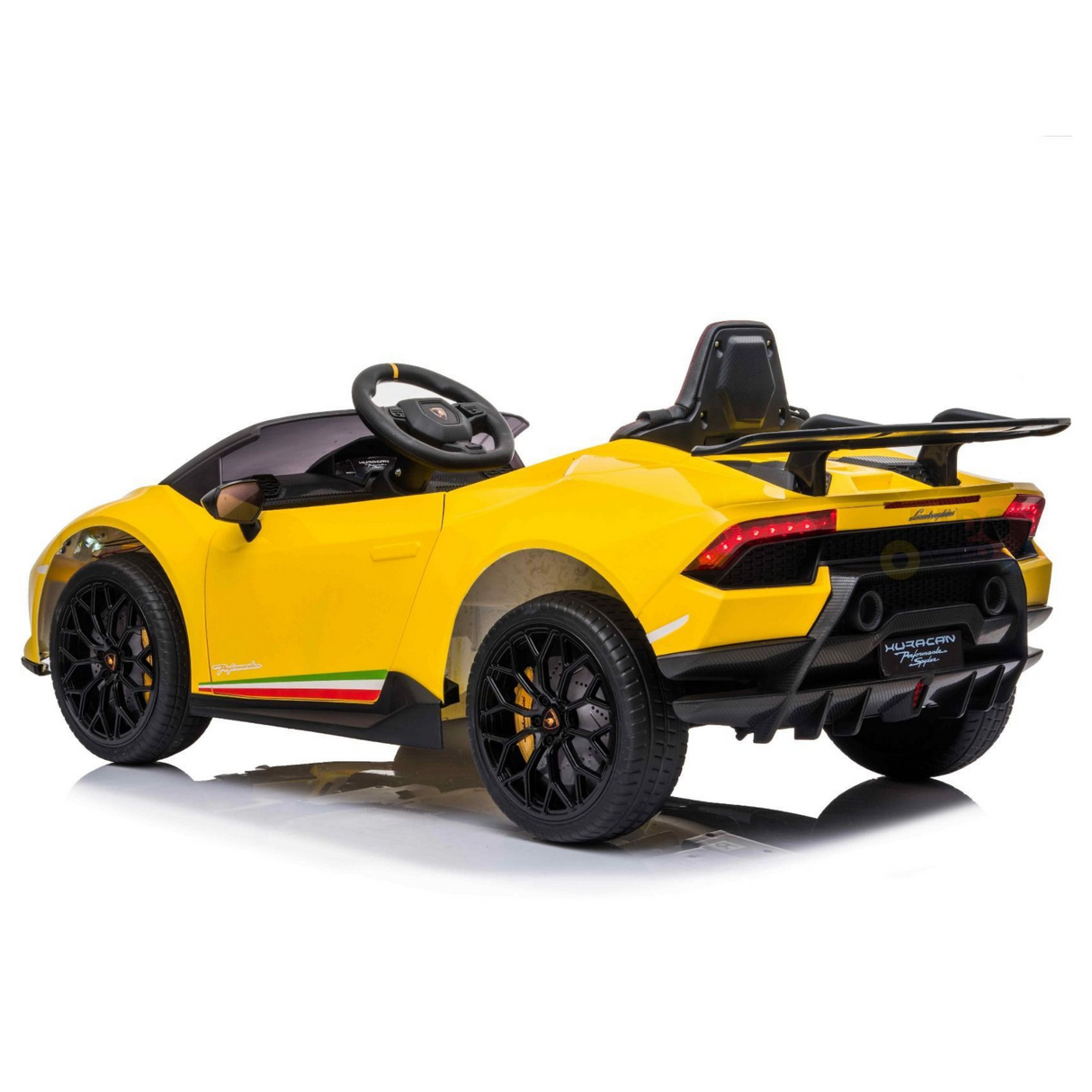12V Lamborghini Huracan 4x4 1-Seater Ride-On Car W/ Rubber Wheels, Music Player & RC