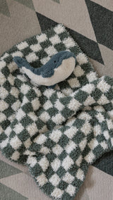 Baby's Breath & Forest Green Check Print Lovey