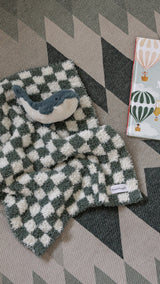 Baby's Breath & Forest Green Check Print Lovey