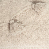 Blushing Beige Solid Double Layer with Tassels Print Extended Throw