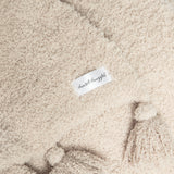 Blushing Beige Solid Double Layer with Tassels Print Extended Throw