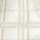 Blushing Beige & White Plaid Print Extended Throw