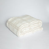 Blushing Beige & White Plaid Print Extended Throw