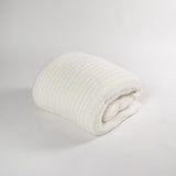White Ribbed King Sized Bed Blanket