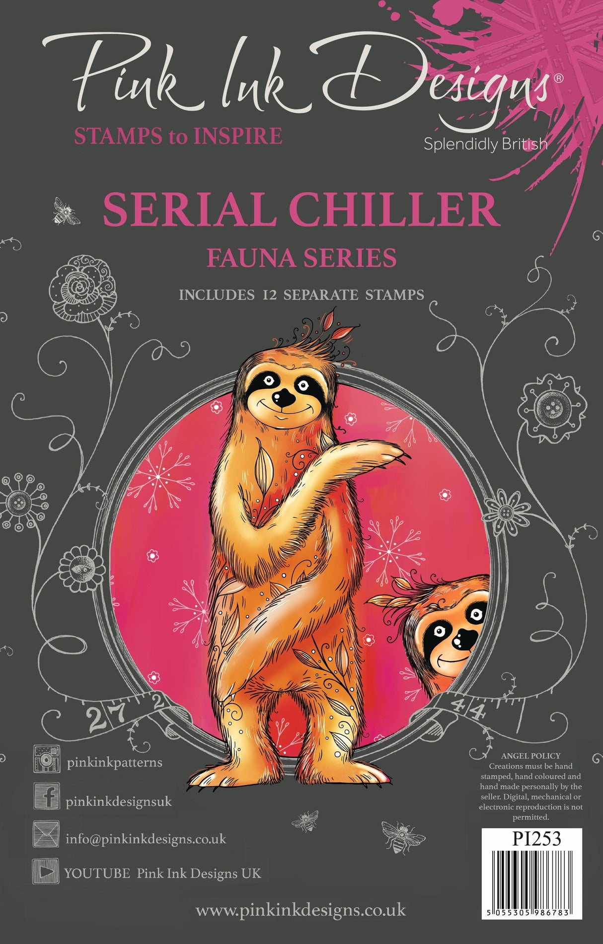 Pink Ink Designs Serial Chiller 6 in x 8 in Clear Stamp Set