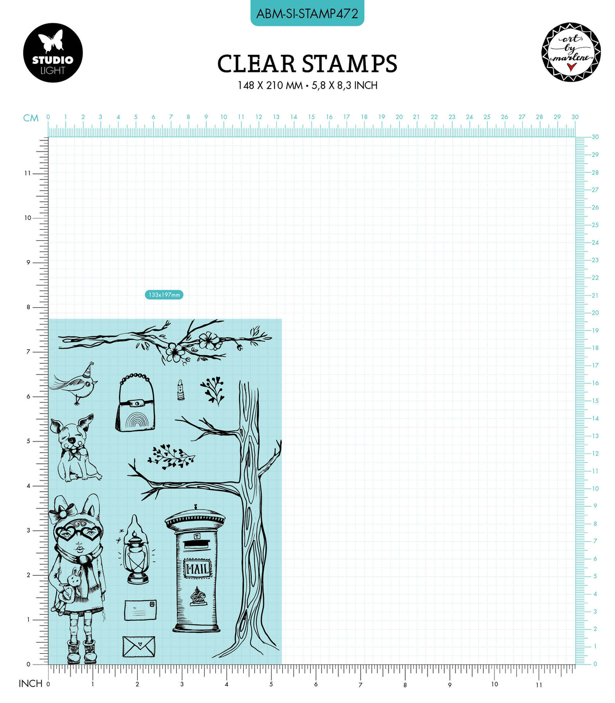ABM Clear Stamp You've Got Mail Signature Collection 265x153x1mm 13 PC nr.472