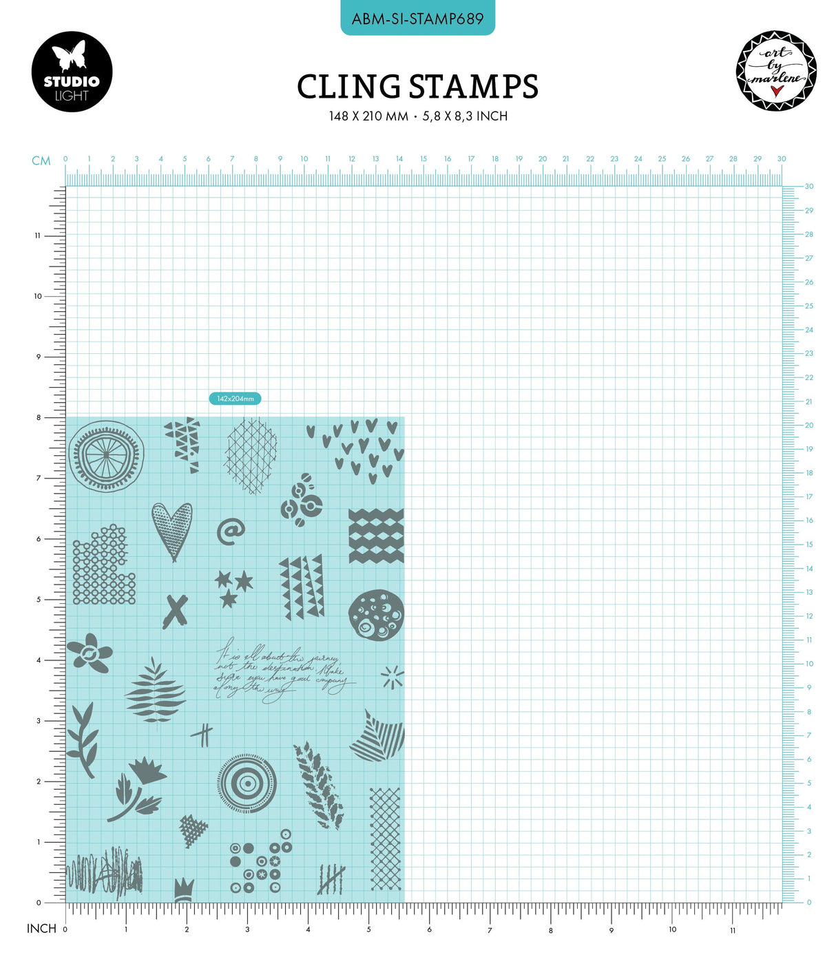 ABM Cling Stamp Journaling Deco Signature Collection 29 PC