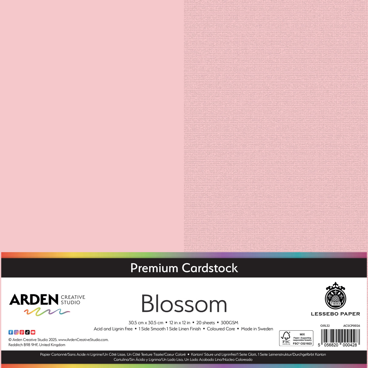 Arden Creative Studio Premium Cardstock 12in x 12in 300gsm 20 Pack