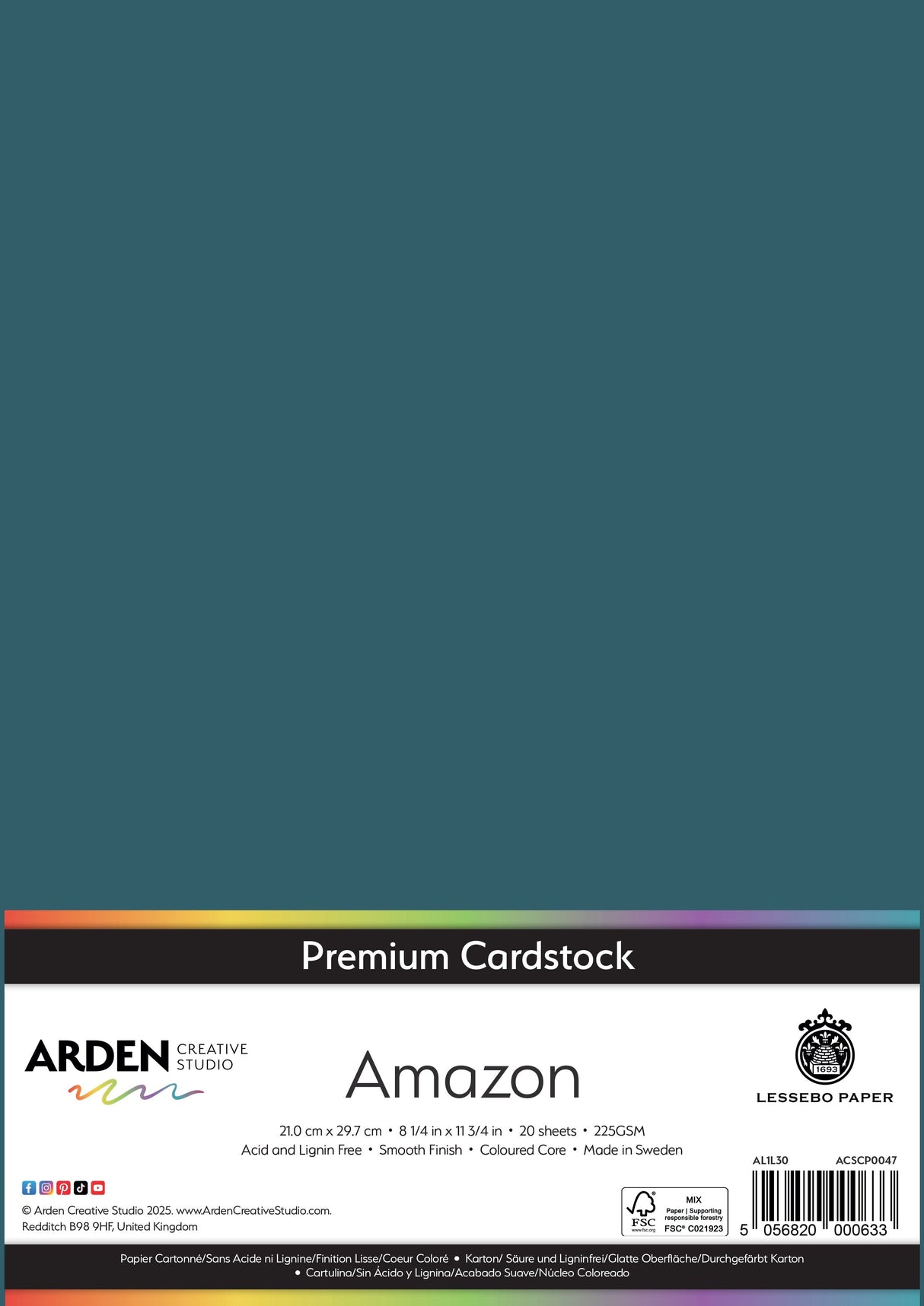 Arden Creative Studio Premium Cardstock A4 225gsm 20 Pack