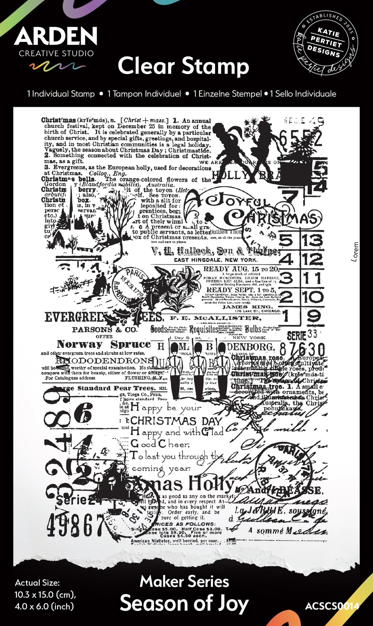 Arden Creative Studio Maker Series Season of Joy 4in x 6in Background Stamp
