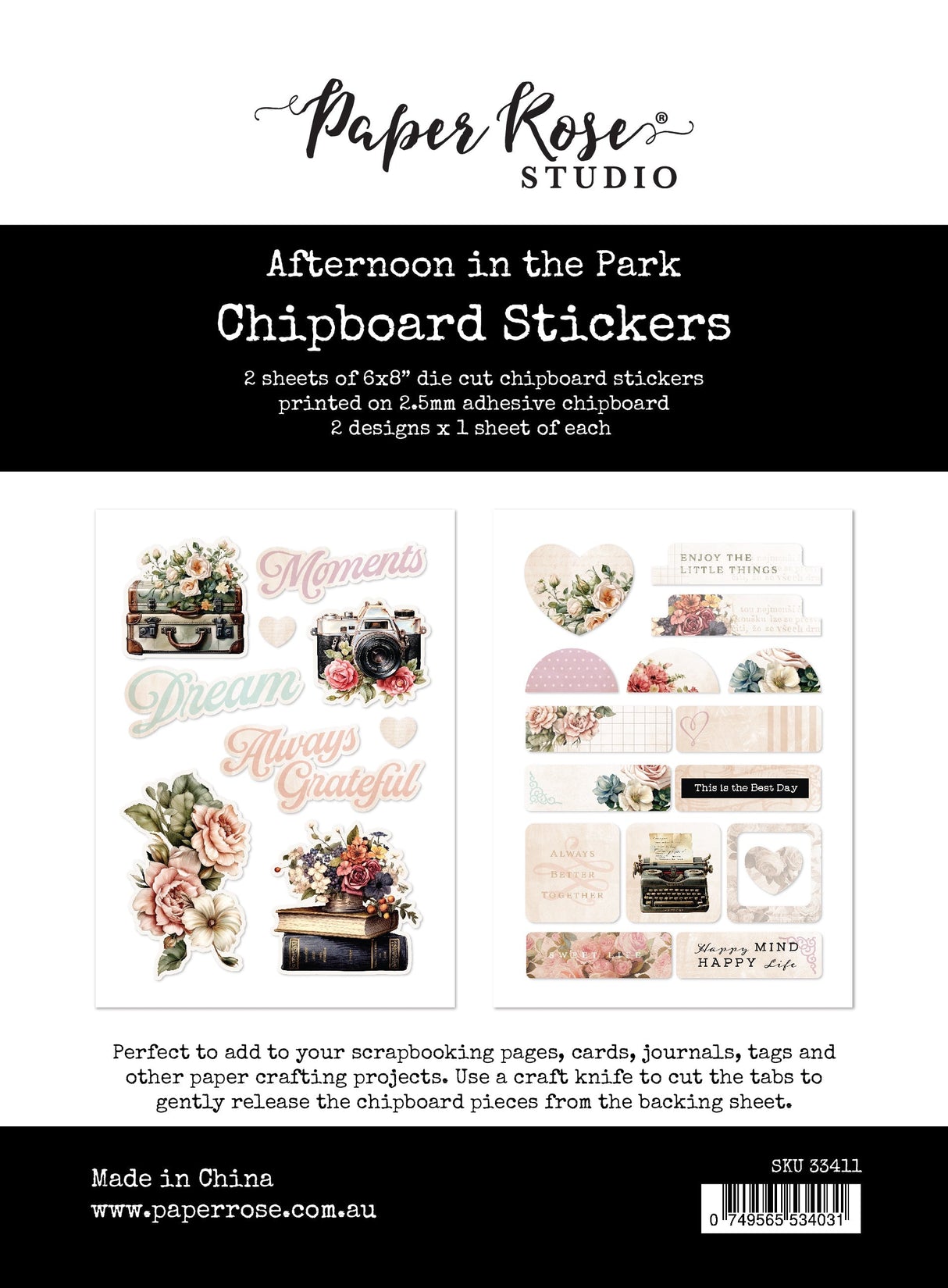 Afternoon in the Park Adhesive Chipboard 33411