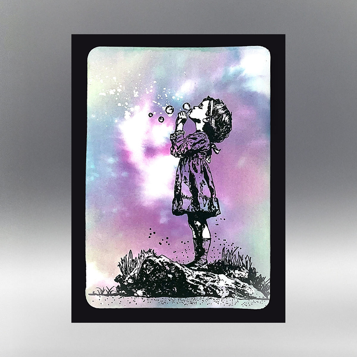 Blowing Bubbles Pre Cut Rubber Stamp Set by Andy Skinner