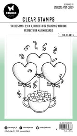 BL Clear Stamp Tea Hearts By Laurens 105x74x3mm 1 PC nr.352