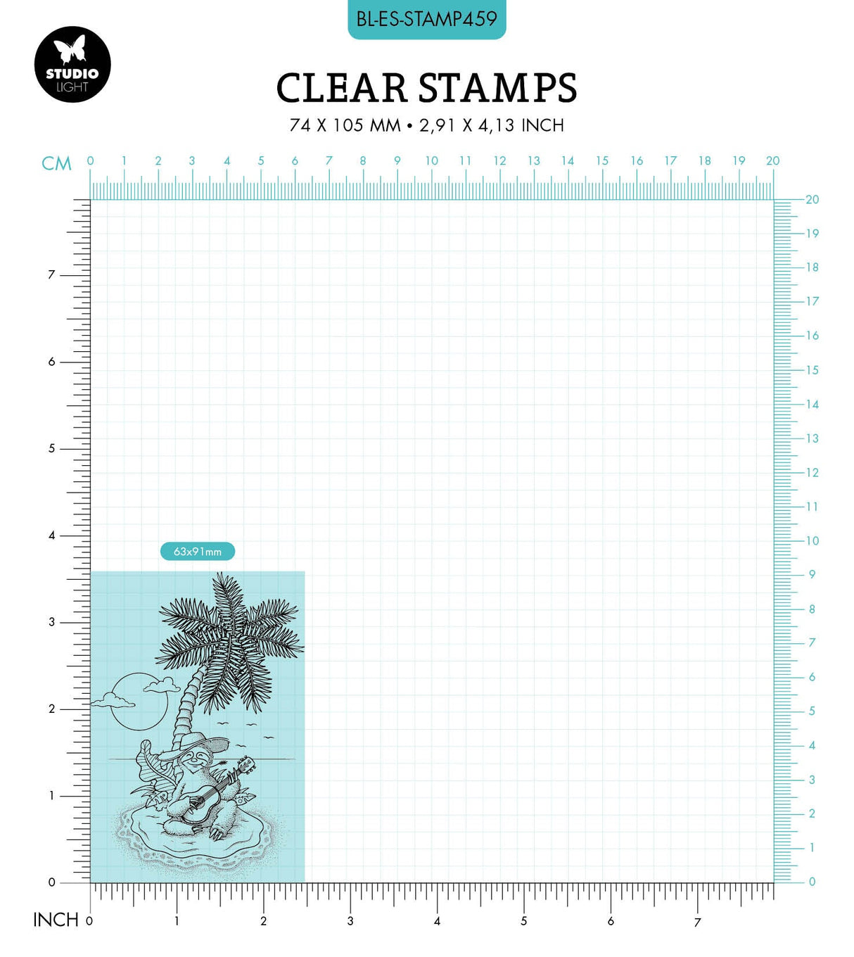 BL Clear Stamp Chilling Sloth By Laurens 91x63x3mm 1 PC nr.459
