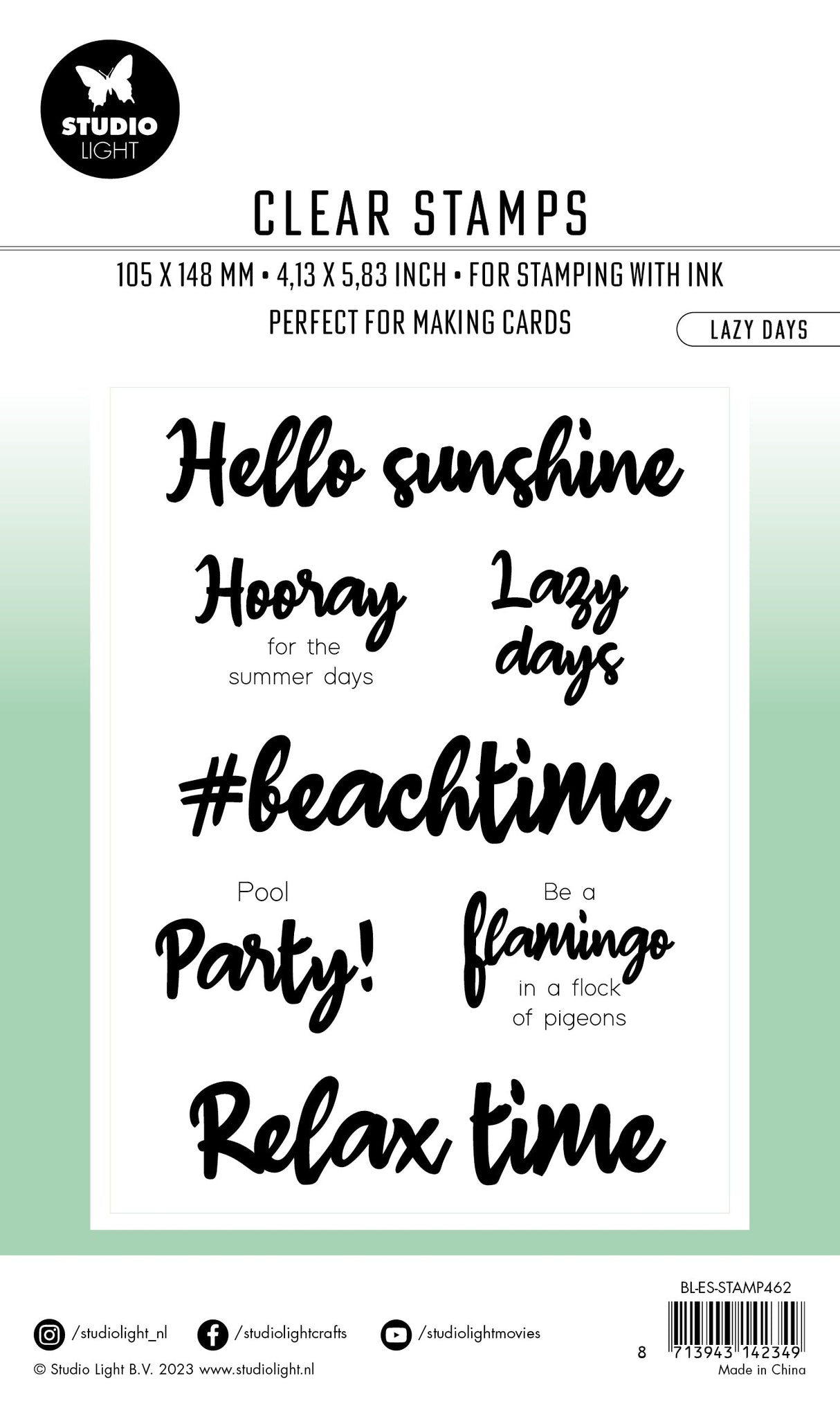 BL Clear Stamp Lazy Days By Laurens 131x90x3mm 7 PC nr.462