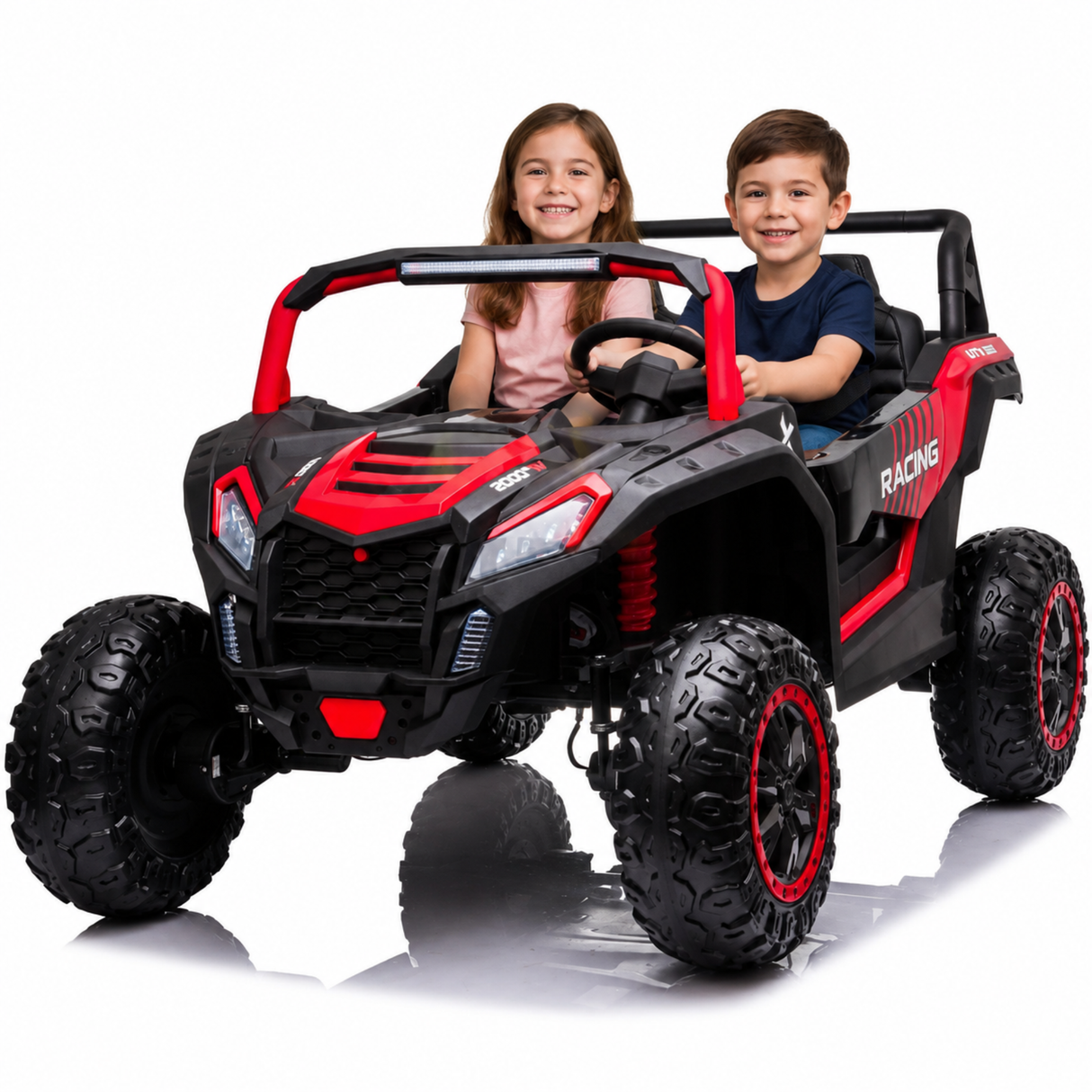 24V Ultra Treck XXL 4x4 2-Seater Ride-On UTV Buggy W/ Rubber Wheels, Music Player & RC