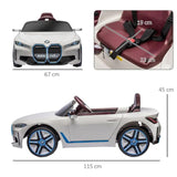 12V BMW I4 4x4 1-Seater Ride-On Car W/ Rubber Wheels, Music Player & RC
