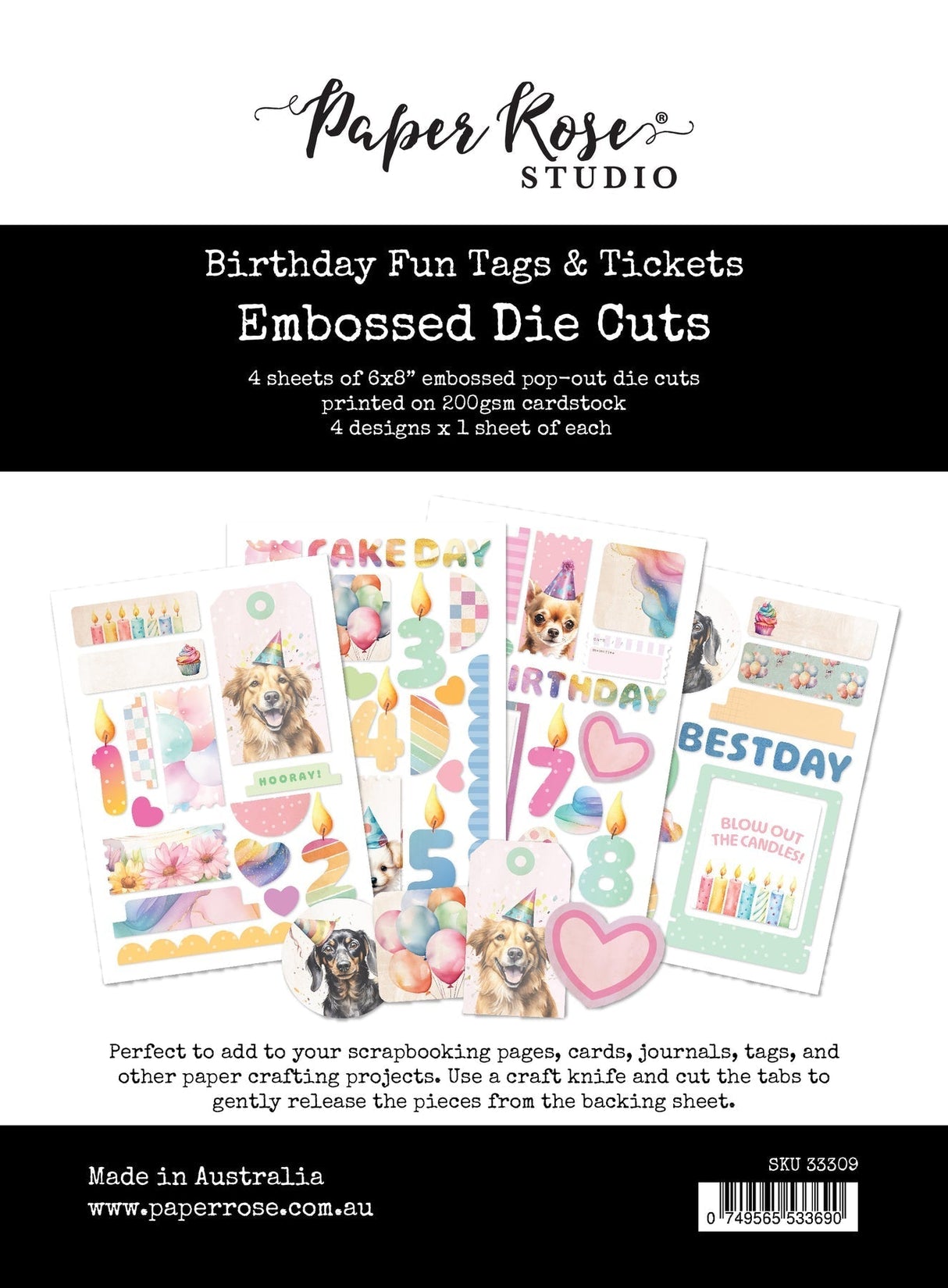 Birthday Fun Tags & Tickets Embossed Die Cuts 33309