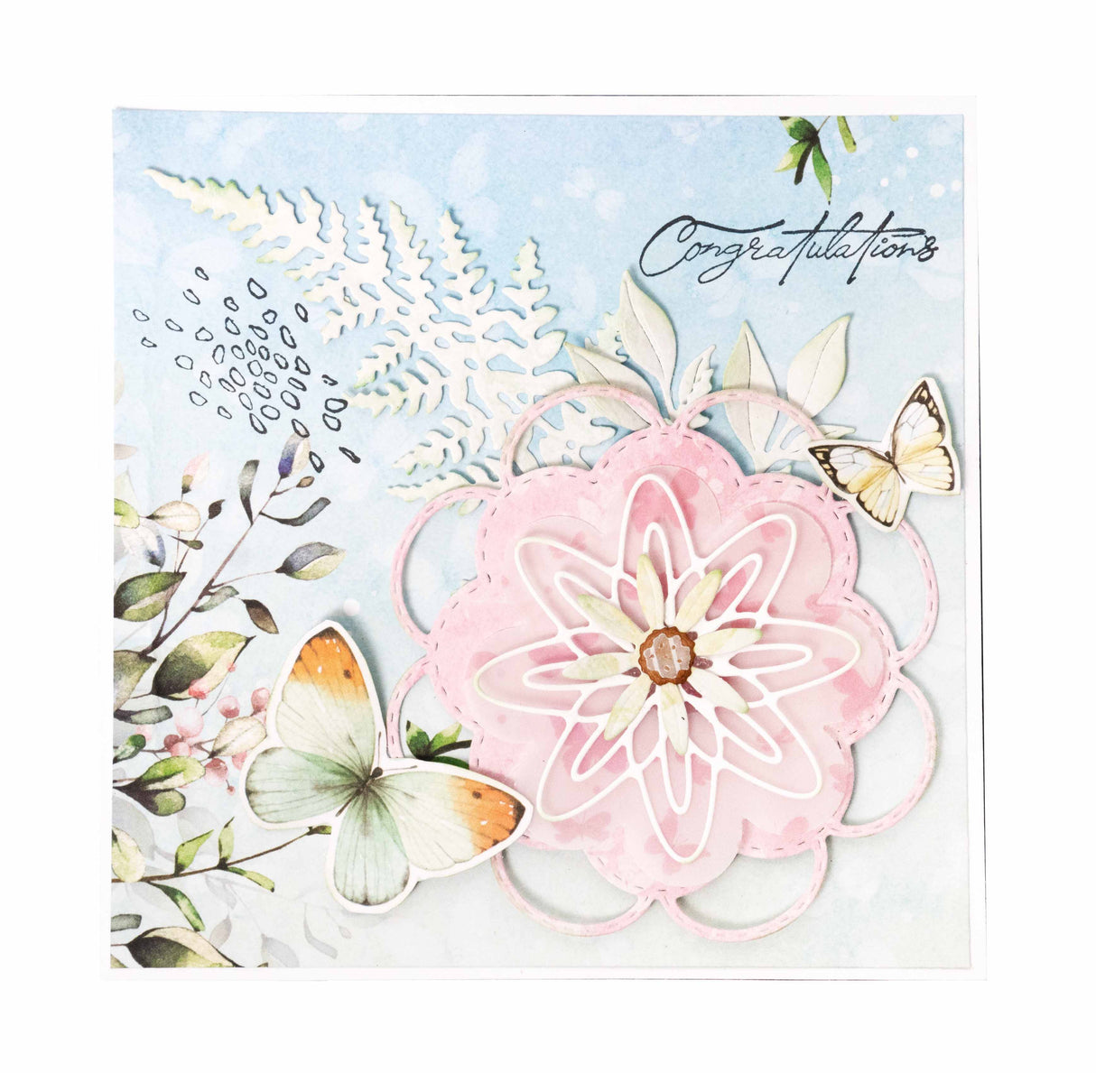 SL Clear Stamp Lilac Flowers Blooming Butterfly 93x136x3mm 7 PC nr.358