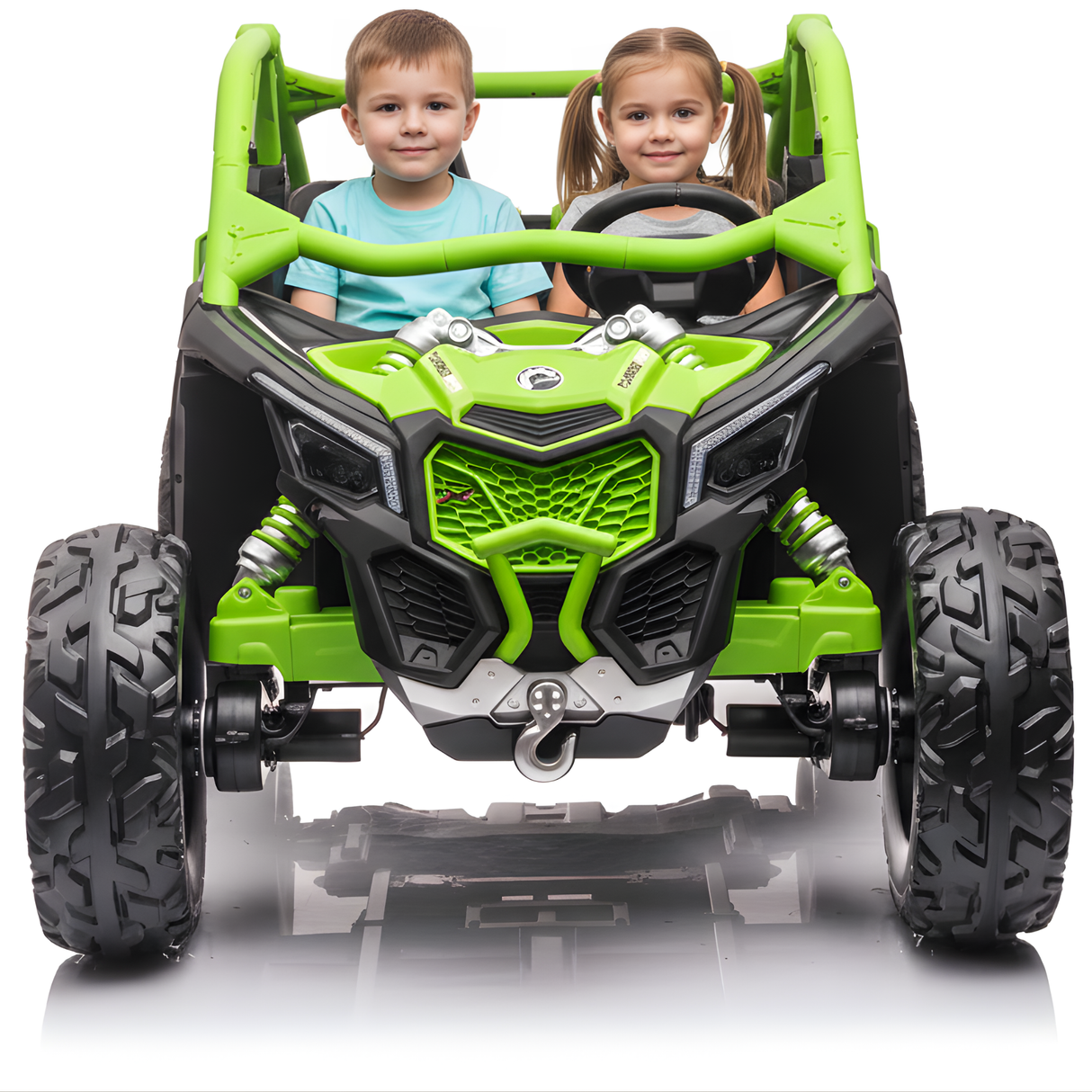 2x24V Can-Am Maverick Pro Edition 4x4 2-Seater Ride-On UTV W/ Air-Filled Rubber Tires, Double Battery Pack, Music Player & RC
