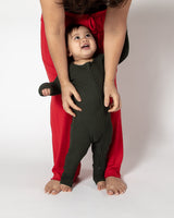 Deep Forest Green Waffle Convertible Footed One Piece